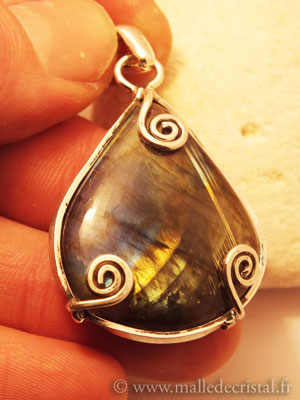  Labradorite Paon silver sterling handmade designer pendant