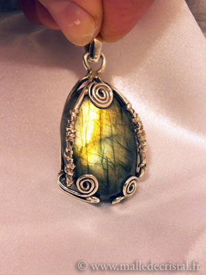  Labradorite pendentif argent massif