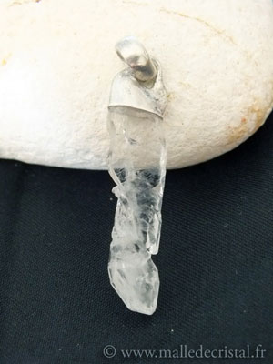  Quartz à âme pendentif argent massif