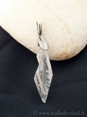  Quartz à âme pendentif argent massif