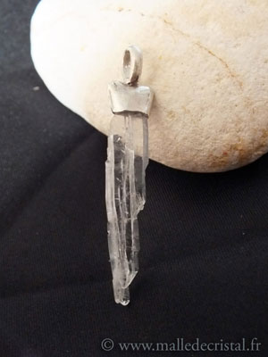  Quartz à âme pendentif argent massif 925 créateur