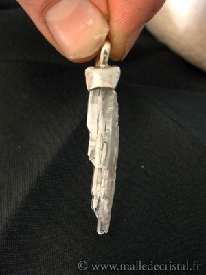  Quartz à âme pendentif argent massif