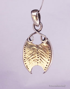Tribal leaf French Designer silver pendant