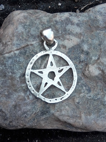  Pentacle silver sterling pendant