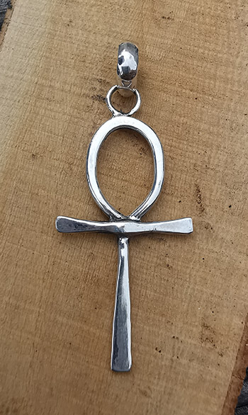  Cruz de la Vida Ankh egipcia colgante plata ley