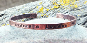 Copper phrase / quote bracelet