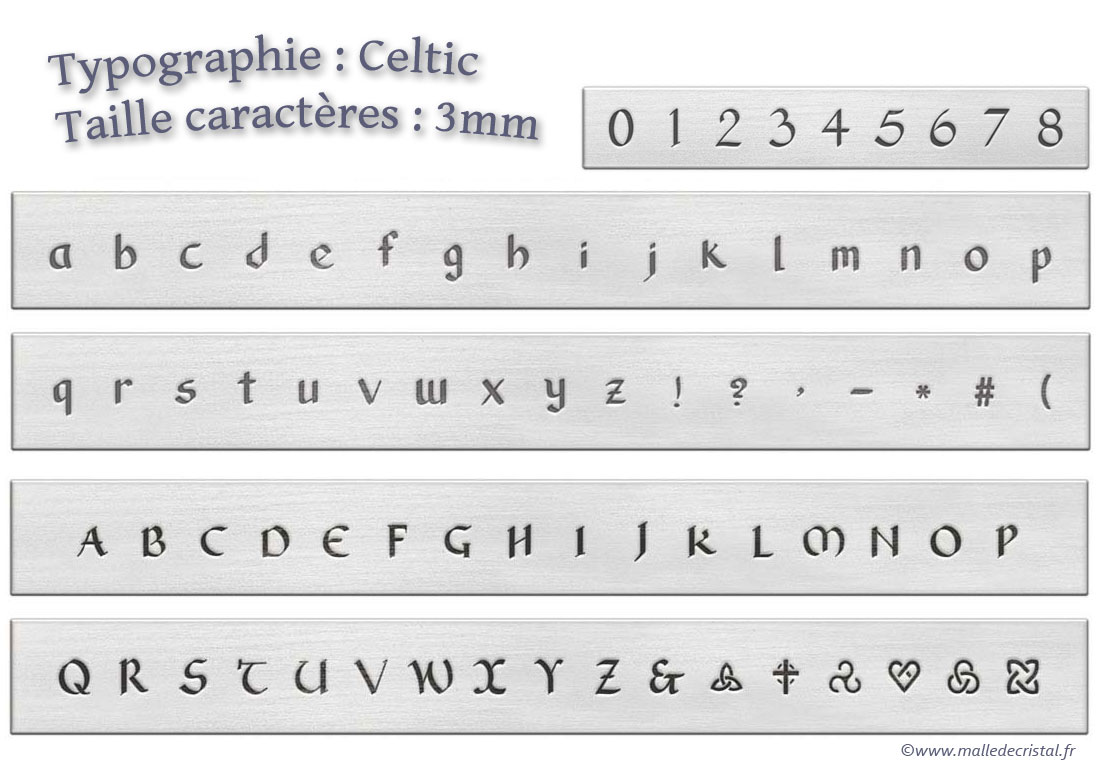 cuivre typographie celtique