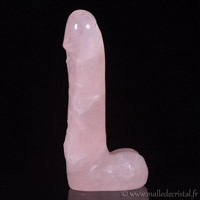 Quartz Rose penis sculpture minérale