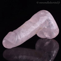 Quartz Rose penis sculpture minérale