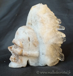  Crâne sur druse de Cristal sculpture 06