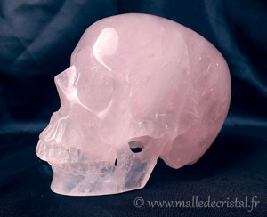 Crâne de Quartz Rose sculpture 02